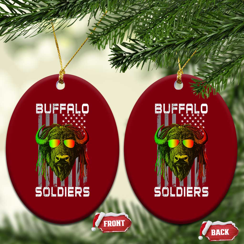 Retro Buffalo Soldiers Ceramic Ornament 9th and 10th Cavalry African American Heros USA Flag TS10 Print Your Wear