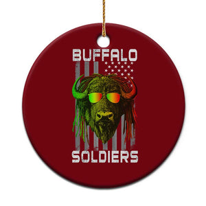 Retro Buffalo Soldiers Ceramic Ornament 9th and 10th Cavalry African American Heros USA Flag TS10 1pc Red Print Your Wear