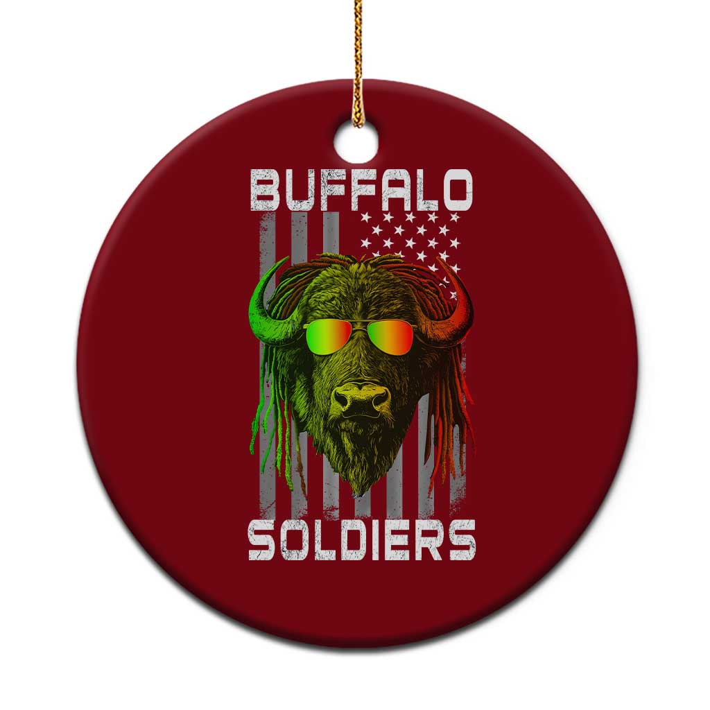Retro Buffalo Soldiers Ceramic Ornament 9th and 10th Cavalry African American Heros USA Flag TS10 1pc Red Print Your Wear