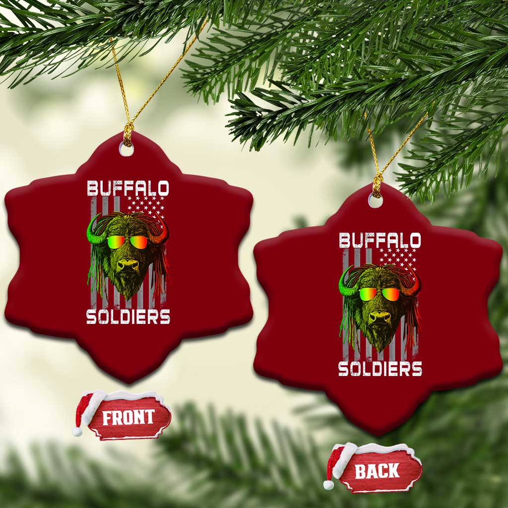 Retro Buffalo Soldiers Ceramic Ornament 9th and 10th Cavalry African American Heros USA Flag TS10 Print Your Wear