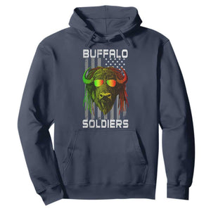 Retro Buffalo Soldiers Hoodie 9th and 10th Cavalry African American Heros USA Flag TS10 Navy Print Your Wear
