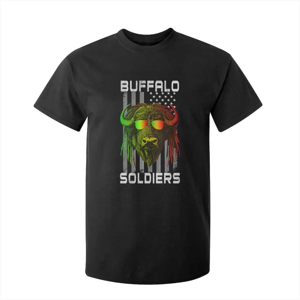 Retro Buffalo Soldiers T Shirt For Kid 9th and 10th Cavalry African American Heros USA Flag TS10 Black Print Your Wear