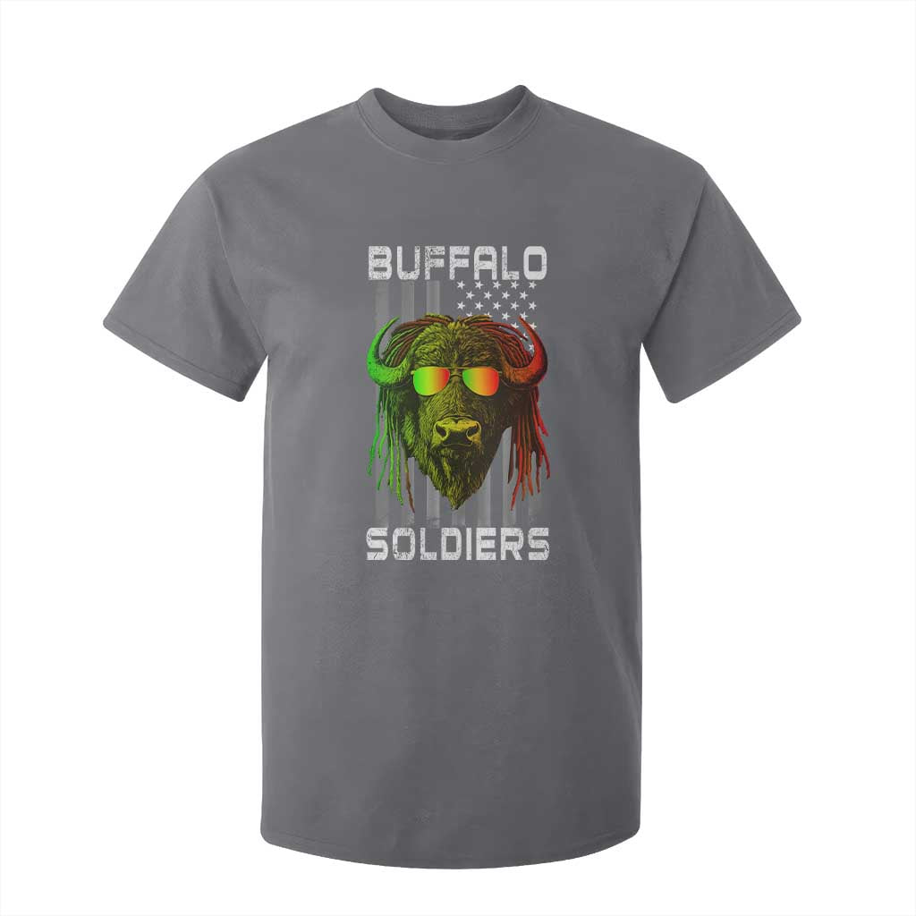 Retro Buffalo Soldiers T Shirt For Kid 9th and 10th Cavalry African American Heros USA Flag TS10 Charcoal Print Your Wear