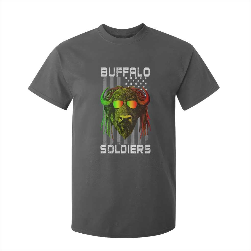 Retro Buffalo Soldiers T Shirt For Kid 9th and 10th Cavalry African American Heros USA Flag TS10 Dark Heather Print Your Wear