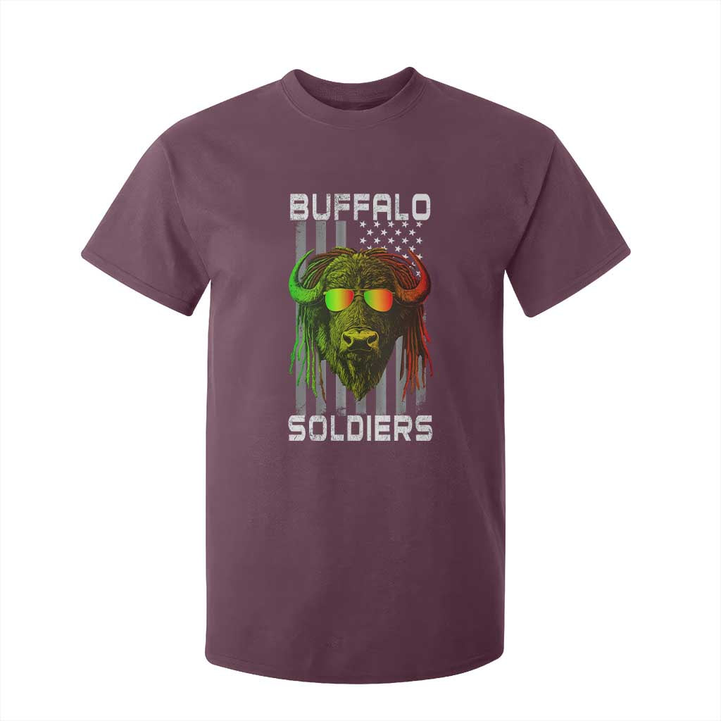 Retro Buffalo Soldiers T Shirt For Kid 9th and 10th Cavalry African American Heros USA Flag TS10 Maroon Print Your Wear