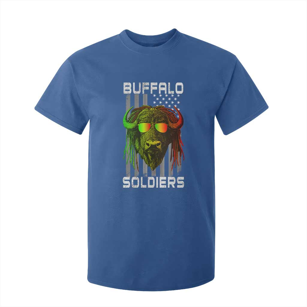 Retro Buffalo Soldiers T Shirt For Kid 9th and 10th Cavalry African American Heros USA Flag TS10 Royal Blue Print Your Wear