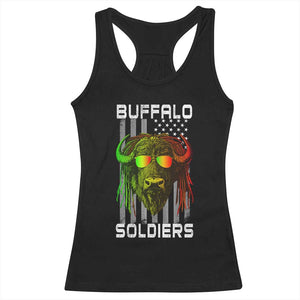 Retro Buffalo Soldiers Racerback Tank Top 9th and 10th Cavalry African American Heros USA Flag TS10 Black Print Your Wear