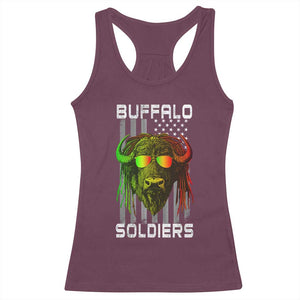Retro Buffalo Soldiers Racerback Tank Top 9th and 10th Cavalry African American Heros USA Flag TS10 Maroon Print Your Wear