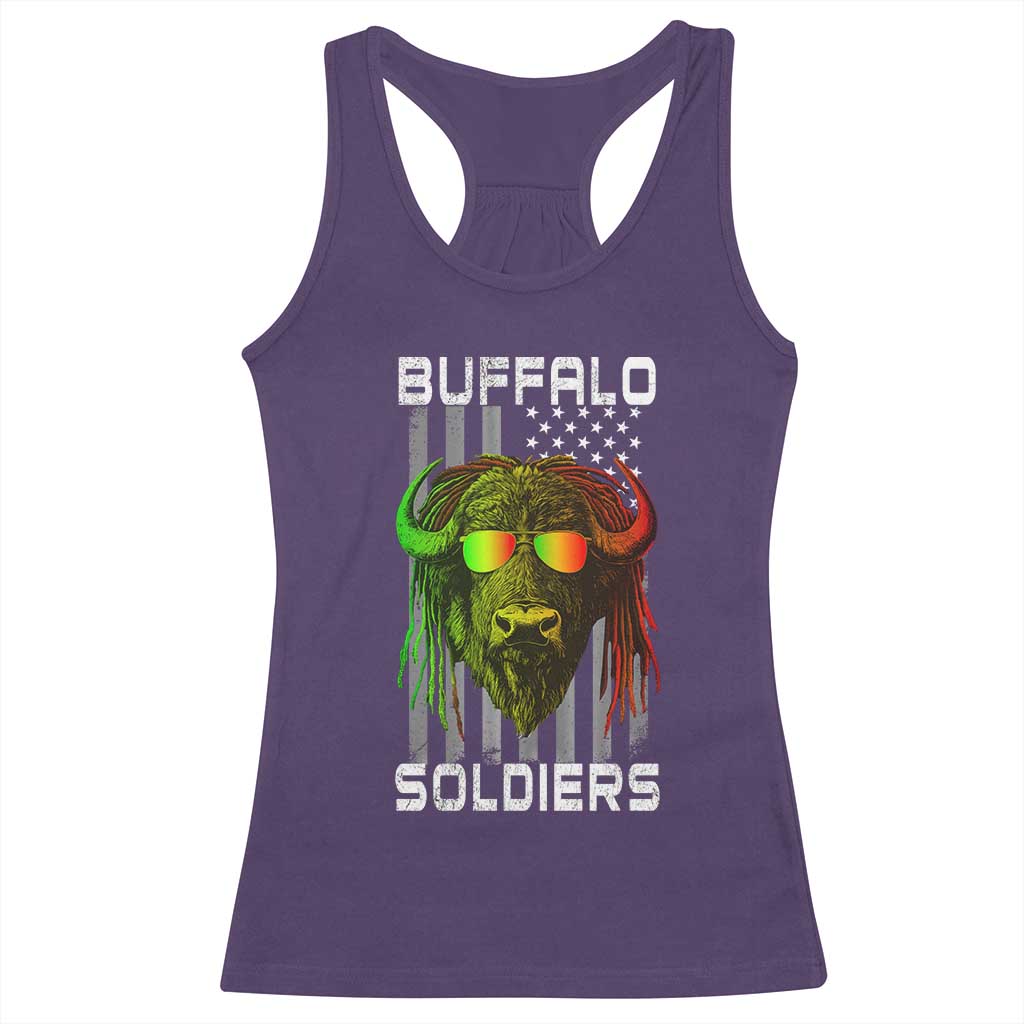 Retro Buffalo Soldiers Racerback Tank Top 9th and 10th Cavalry African American Heros USA Flag TS10 Purple Print Your Wear