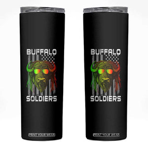 Retro Buffalo Soldiers Skinny Tumbler 9th and 10th Cavalry African American Heros USA Flag TS10 Black Print Your Wear