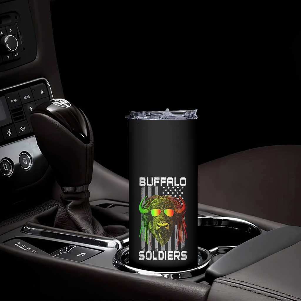 Retro Buffalo Soldiers Skinny Tumbler 9th and 10th Cavalry African American Heros USA Flag TS10 Print Your Wear