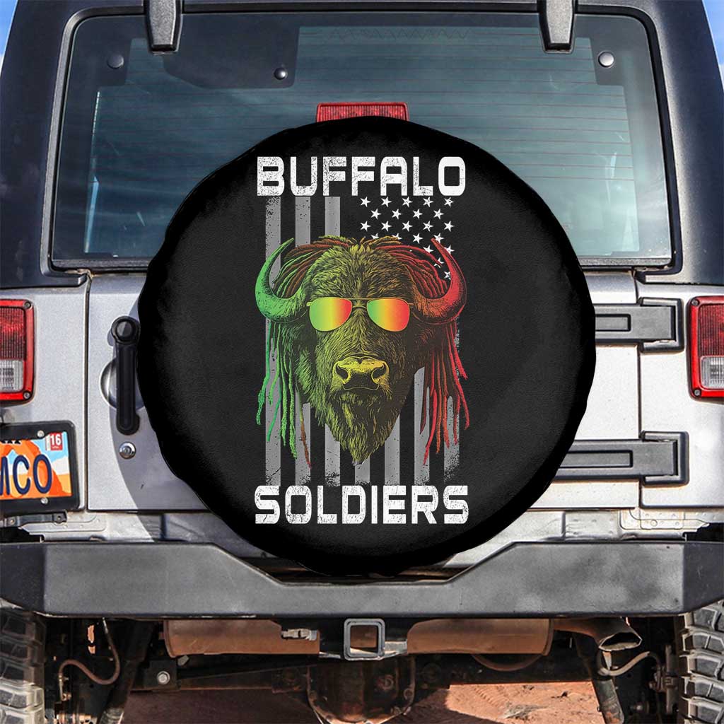 Retro Buffalo Soldiers Spare Tire Cover 9th and 10th Cavalry African American Heros USA Flag TS10 No hole Black Print Your Wear