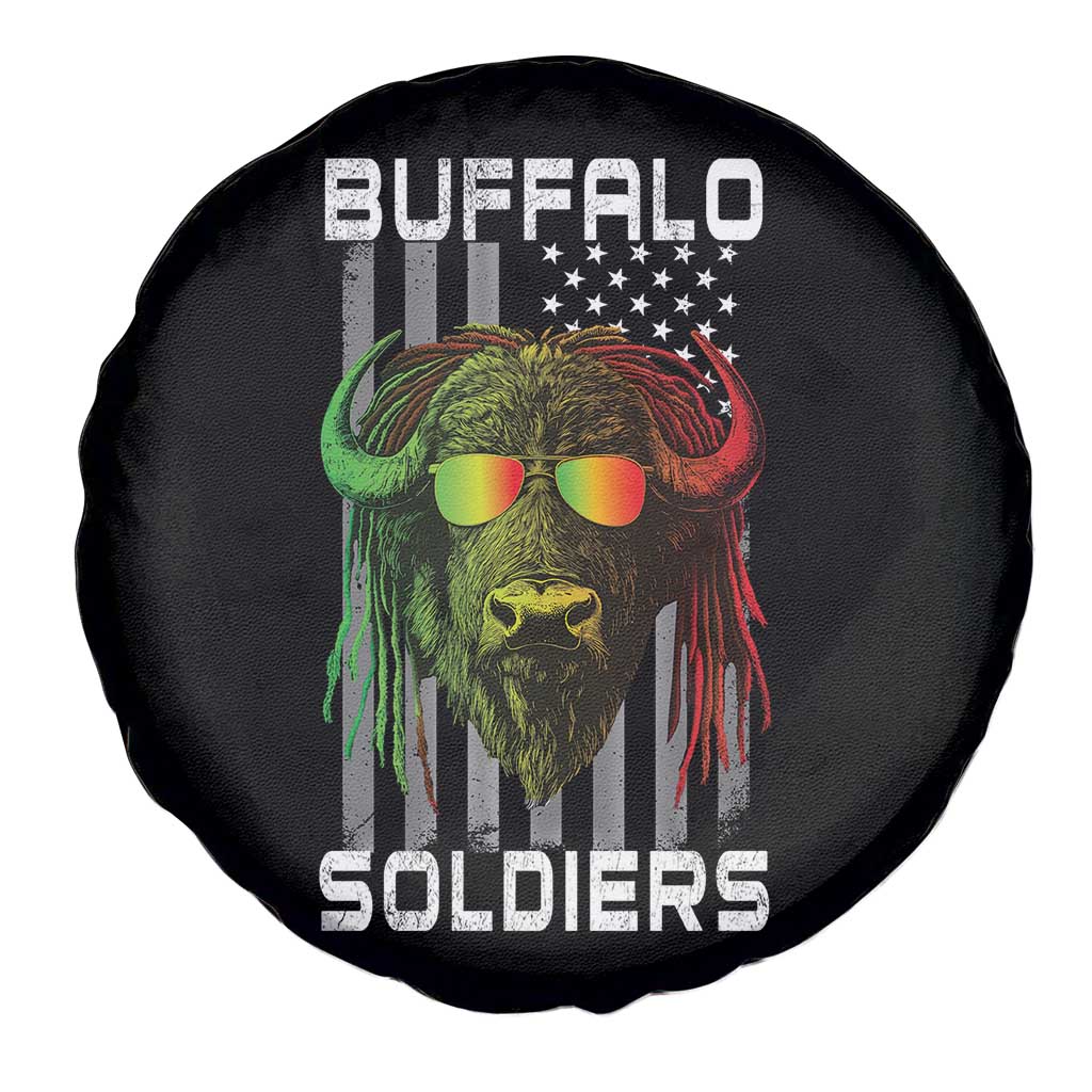 Retro Buffalo Soldiers Spare Tire Cover 9th and 10th Cavalry African American Heros USA Flag TS10 Print Your Wear