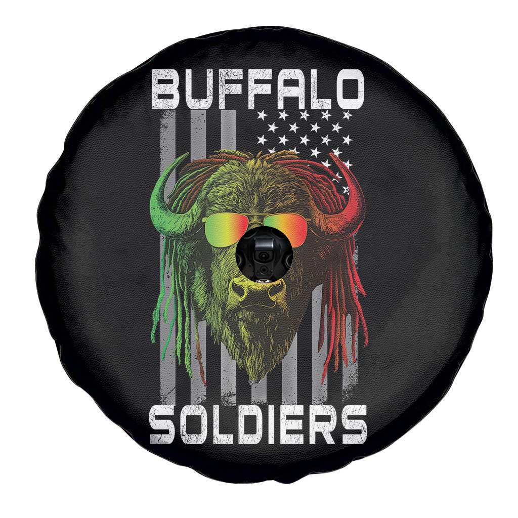 Retro Buffalo Soldiers Spare Tire Cover 9th and 10th Cavalry African American Heros USA Flag TS10 Print Your Wear