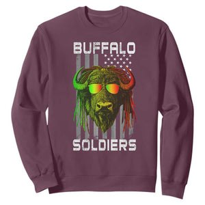 Retro Buffalo Soldiers Sweatshirt 9th and 10th Cavalry African American Heros USA Flag TS10 Maroon Print Your Wear