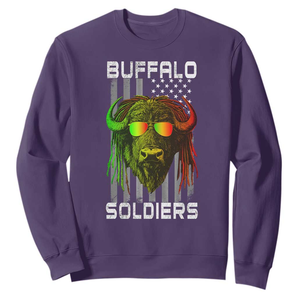 Retro Buffalo Soldiers Sweatshirt 9th and 10th Cavalry African American Heros USA Flag TS10 Purple Print Your Wear