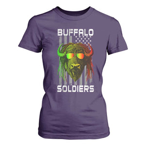 Retro Buffalo Soldiers T Shirt For Women 9th and 10th Cavalry African American Heros USA Flag TS10 Purple Print Your Wear