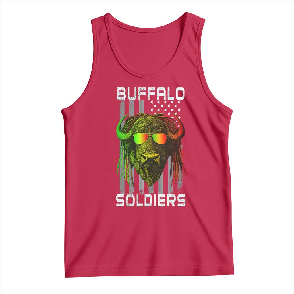 Retro Buffalo Soldiers Tank Top 9th and 10th Cavalry African American Heros USA Flag TS10 Red Print Your Wear