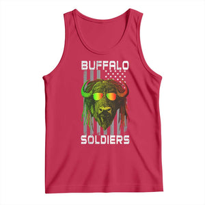 Retro Buffalo Soldiers Tank Top 9th and 10th Cavalry African American Heros USA Flag TS10 Red Print Your Wear