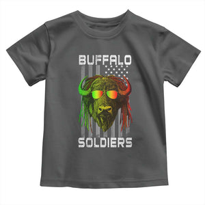 Retro Buffalo Soldiers Toddler T Shirt 9th and 10th Cavalry African American Heros USA Flag TS10 Dark Heather Print Your Wear