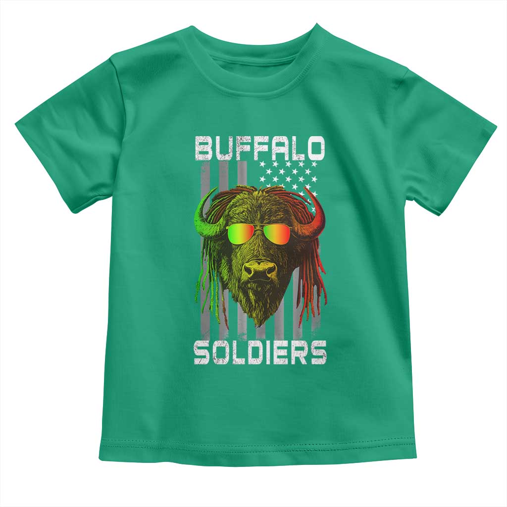 Retro Buffalo Soldiers Toddler T Shirt 9th and 10th Cavalry African American Heros USA Flag TS10 Irish Green Print Your Wear