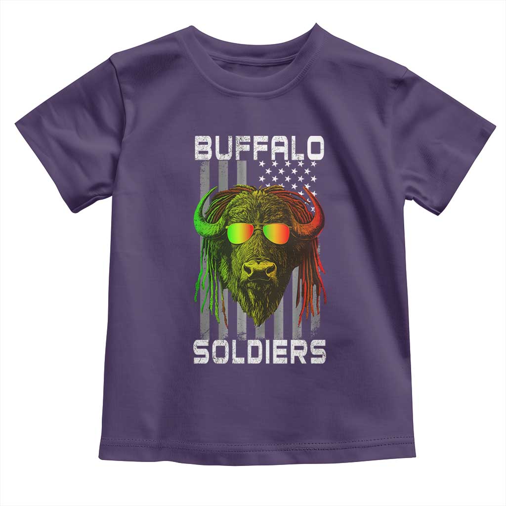 Retro Buffalo Soldiers Toddler T Shirt 9th and 10th Cavalry African American Heros USA Flag TS10 Purple Print Your Wear
