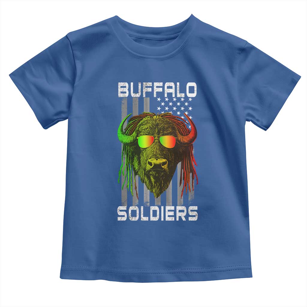 Retro Buffalo Soldiers Toddler T Shirt 9th and 10th Cavalry African American Heros USA Flag TS10 Royal Blue Print Your Wear