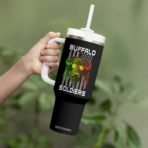 Retro Buffalo Soldiers Tumbler With Handle 9th and 10th Cavalry African American Heros USA Flag TS10 Print Your Wear