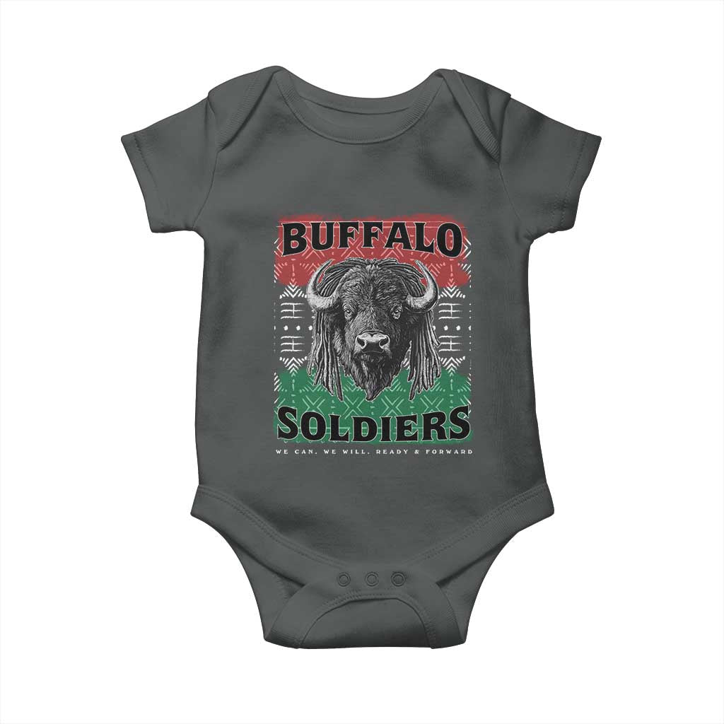 Buffalo Soldiers Baby Onesie Retro African American Black History TS10 Dark Heather Print Your Wear