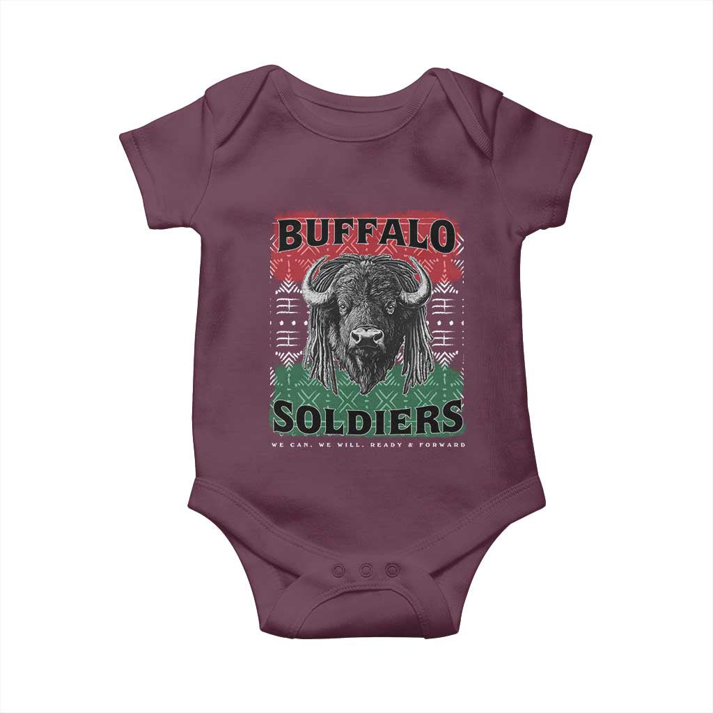 Buffalo Soldiers Baby Onesie Retro African American Black History TS10 Maroon Print Your Wear