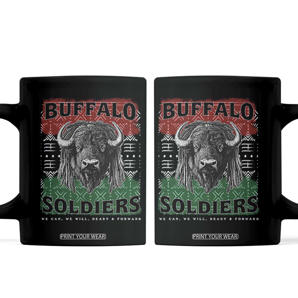 Buffalo Soldiers Coffee Mug Retro African American Black History TS10 Black Print Your Wear