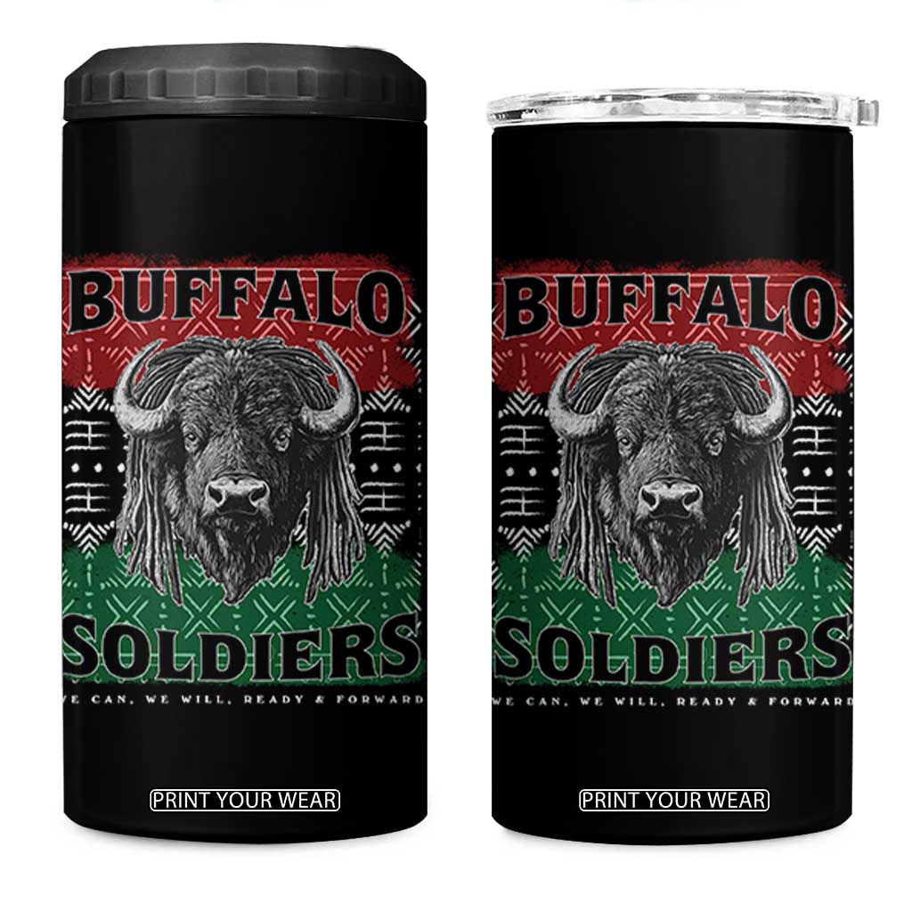 Buffalo Soldiers 4 in 1 Can Cooler Tumbler Retro African American Black History TS10 One Size: 16 oz Black Print Your Wear