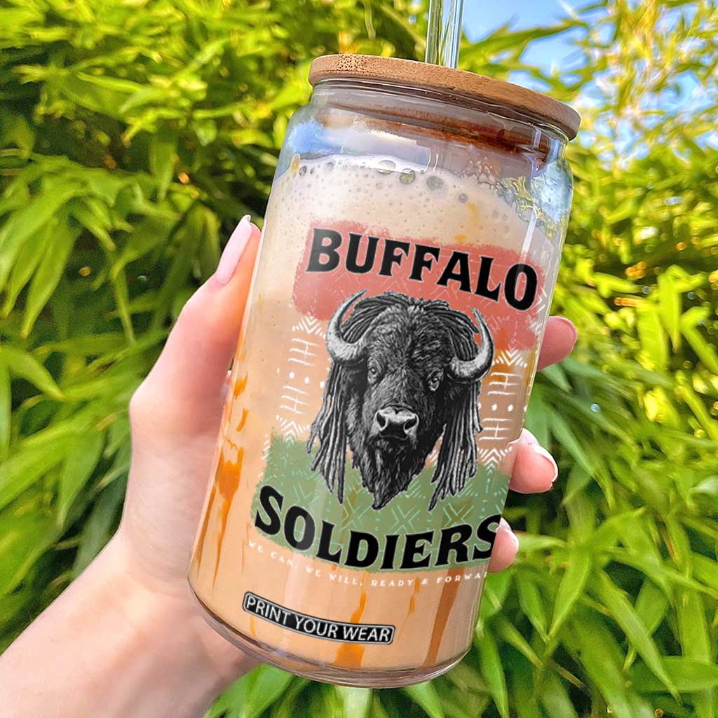 Buffalo Soldiers Glass Can Retro African American Black History TS10 Black Print Your Wear