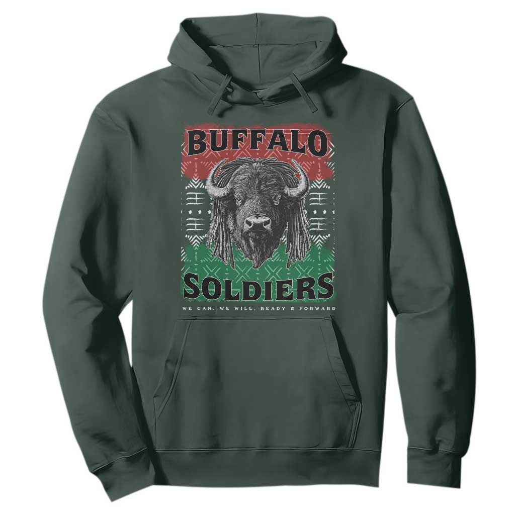 Buffalo Soldiers Hoodie Retro African American Black History TS10 Dark Forest Green Print Your Wear
