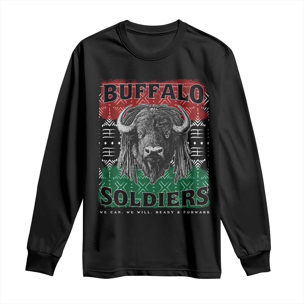 Buffalo Soldiers Long Sleeve Shirt Retro African American Black History TS10 Black Print Your Wear