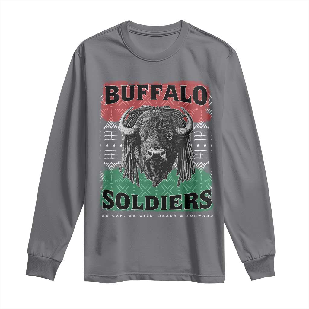 Buffalo Soldiers Long Sleeve Shirt Retro African American Black History TS10 Charcoal Print Your Wear