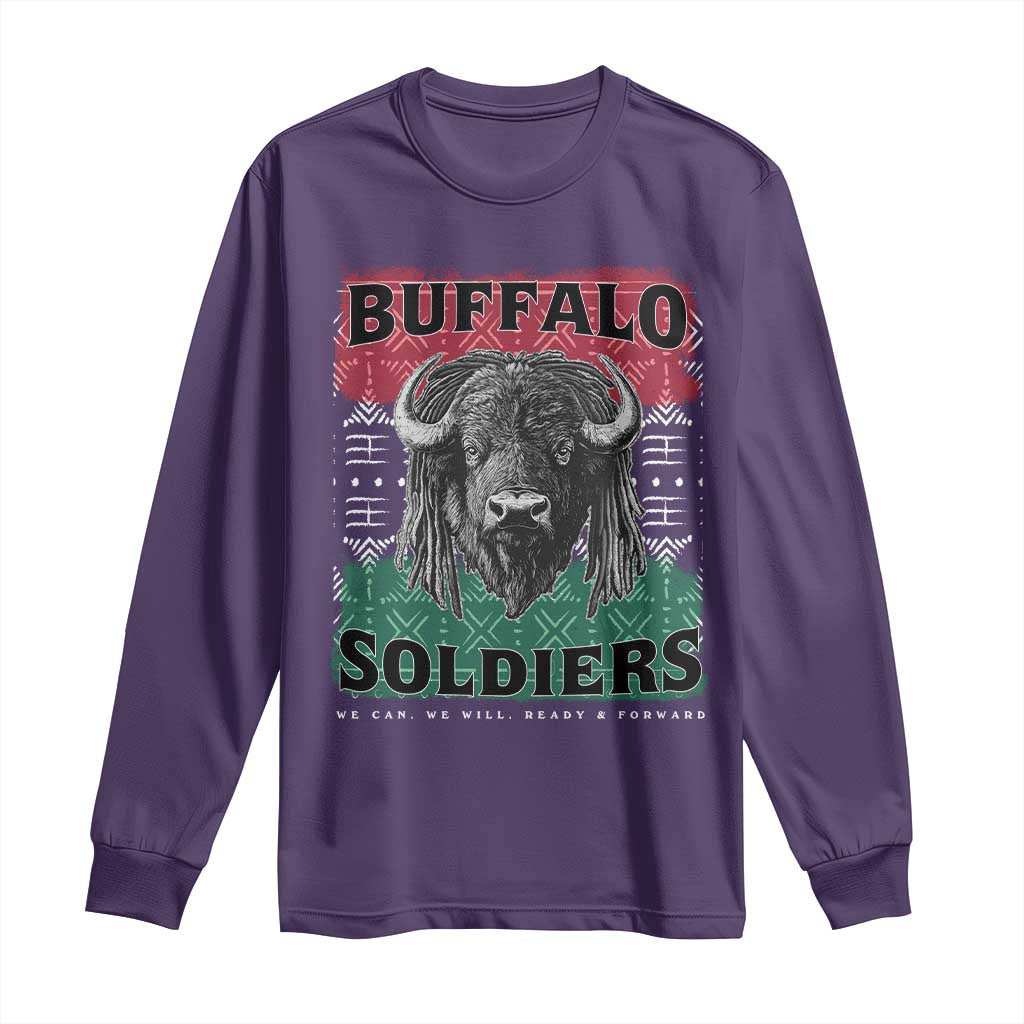 Buffalo Soldiers Long Sleeve Shirt Retro African American Black History TS10 Purple Print Your Wear