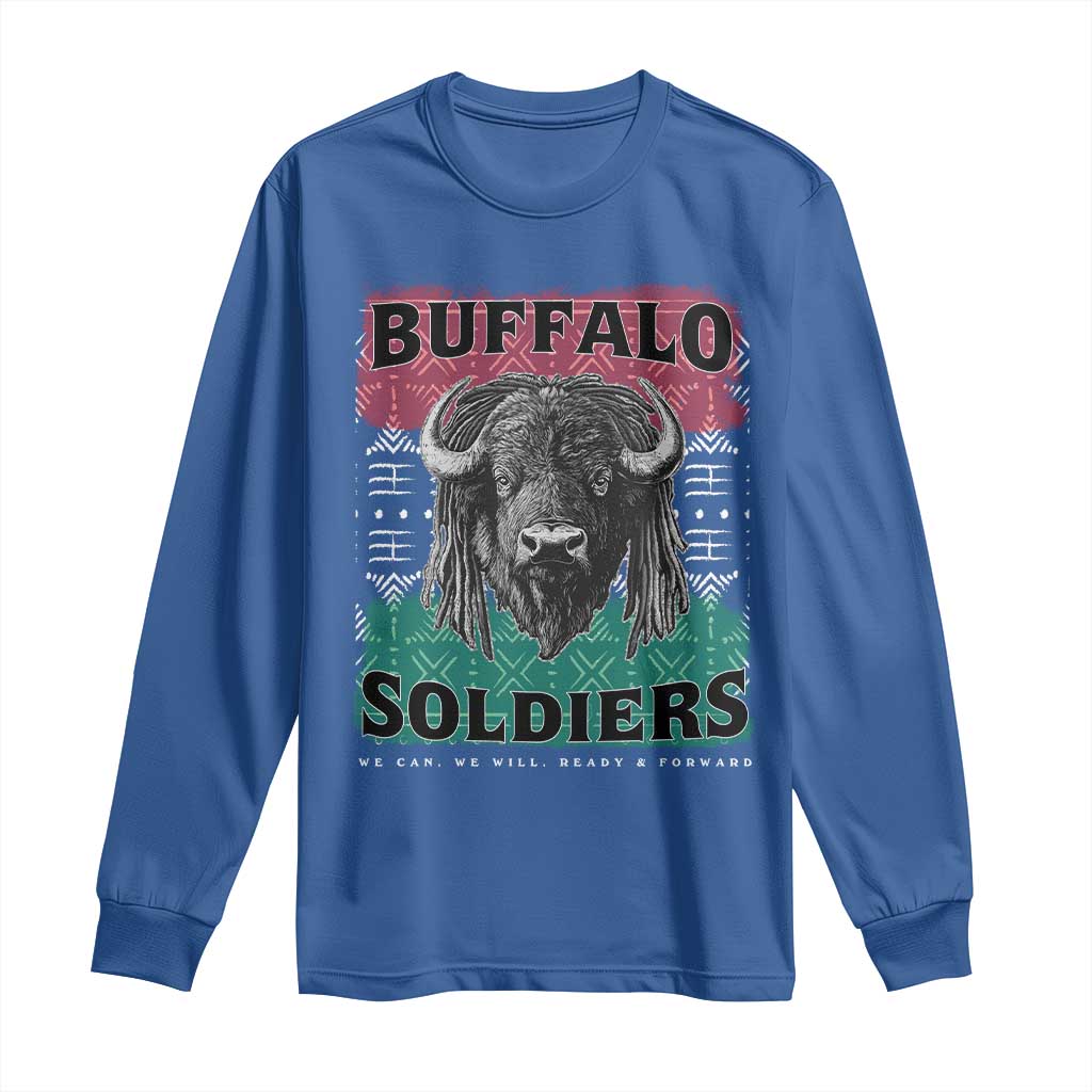 Buffalo Soldiers Long Sleeve Shirt Retro African American Black History TS10 Royal Blue Print Your Wear