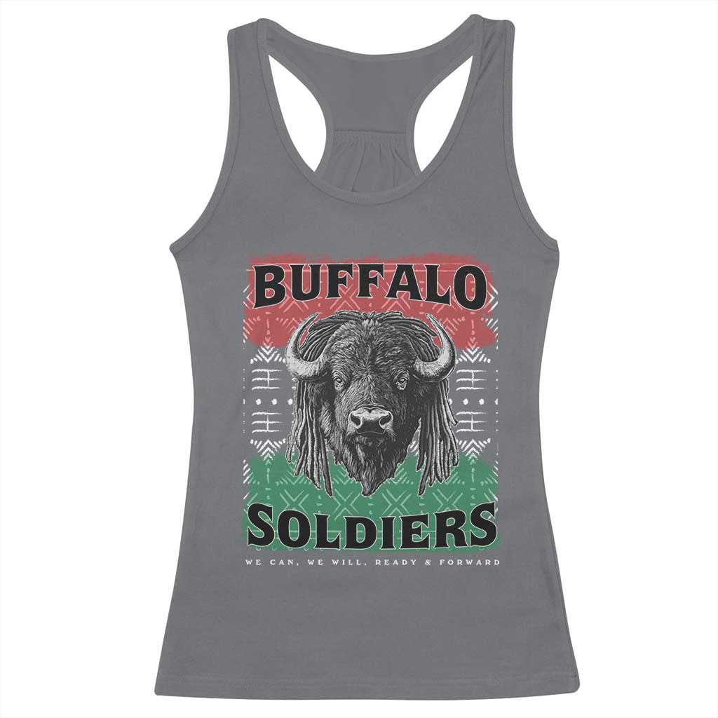 Buffalo Soldiers Racerback Tank Top Retro African American Black History TS10 Charcoal Print Your Wear