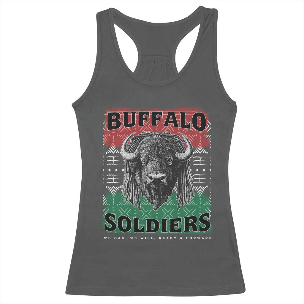 Buffalo Soldiers Racerback Tank Top Retro African American Black History TS10 Dark Heather Print Your Wear