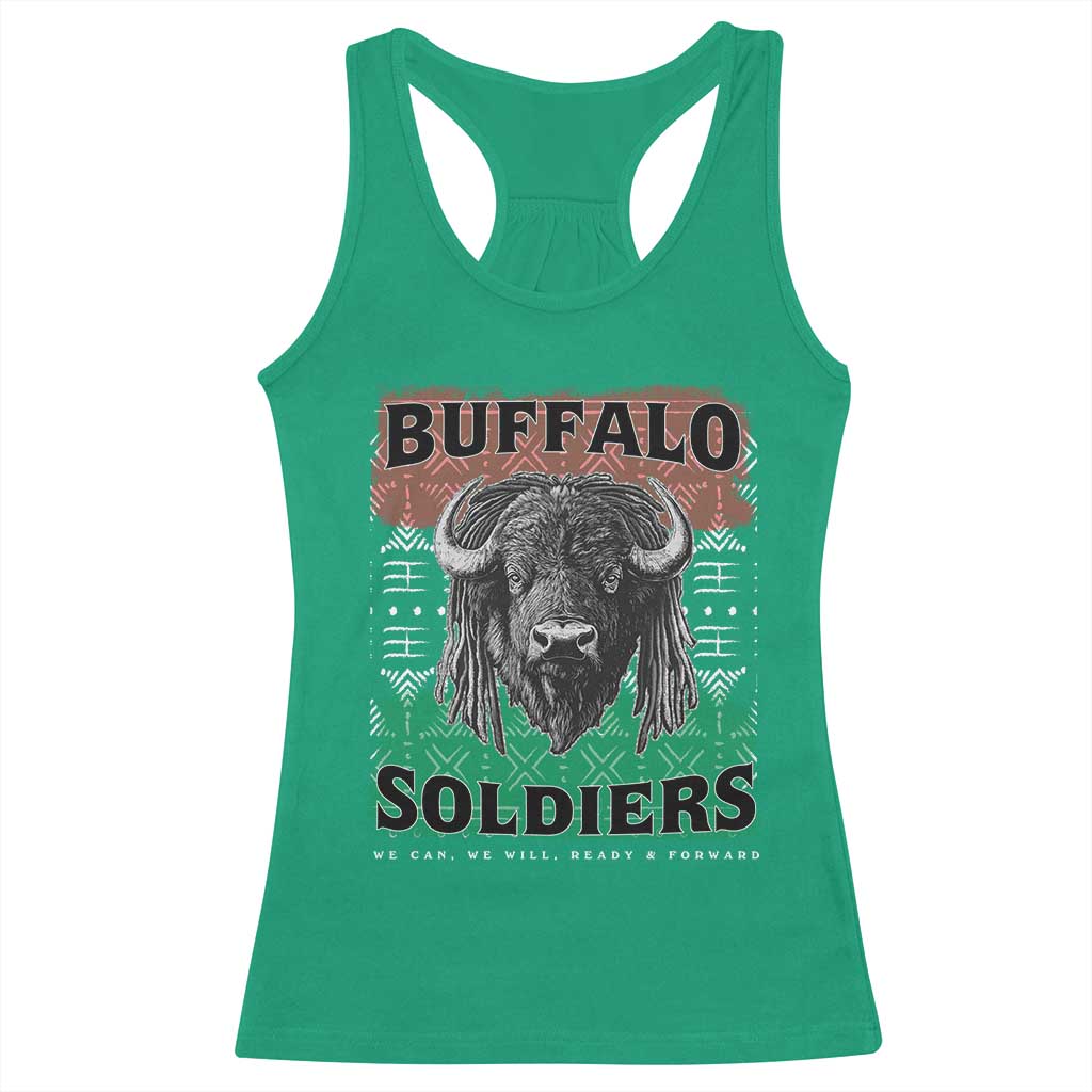 Buffalo Soldiers Racerback Tank Top Retro African American Black History TS10 Irish Green Print Your Wear