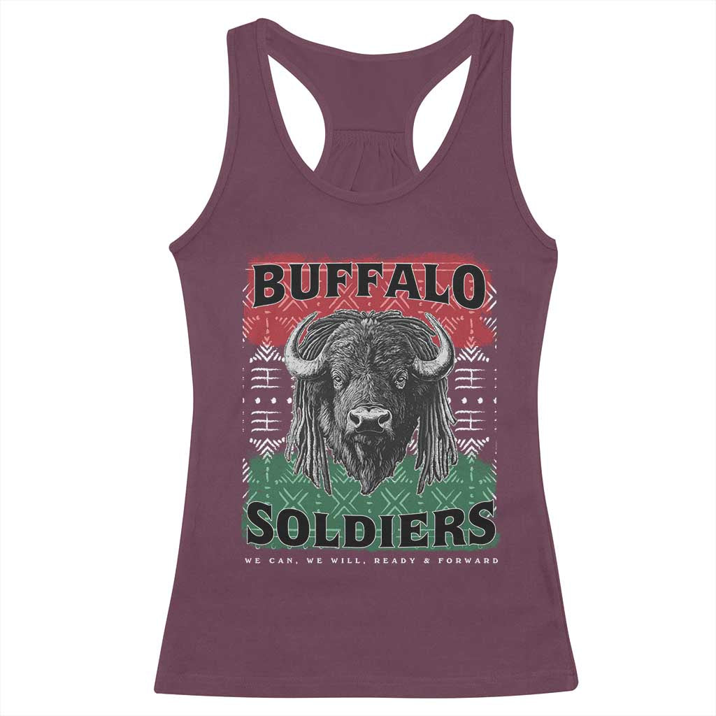 Buffalo Soldiers Racerback Tank Top Retro African American Black History TS10 Maroon Print Your Wear