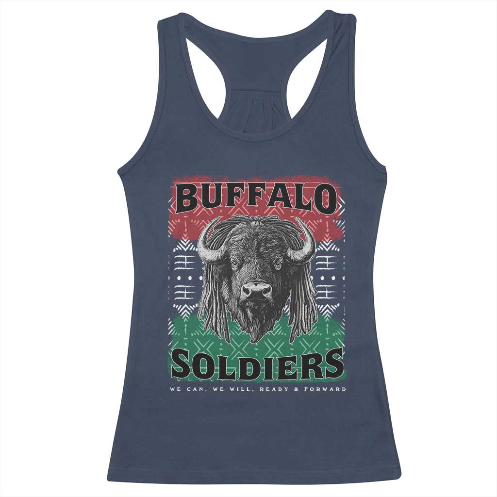 Buffalo Soldiers Racerback Tank Top Retro African American Black History TS10 Navy Print Your Wear