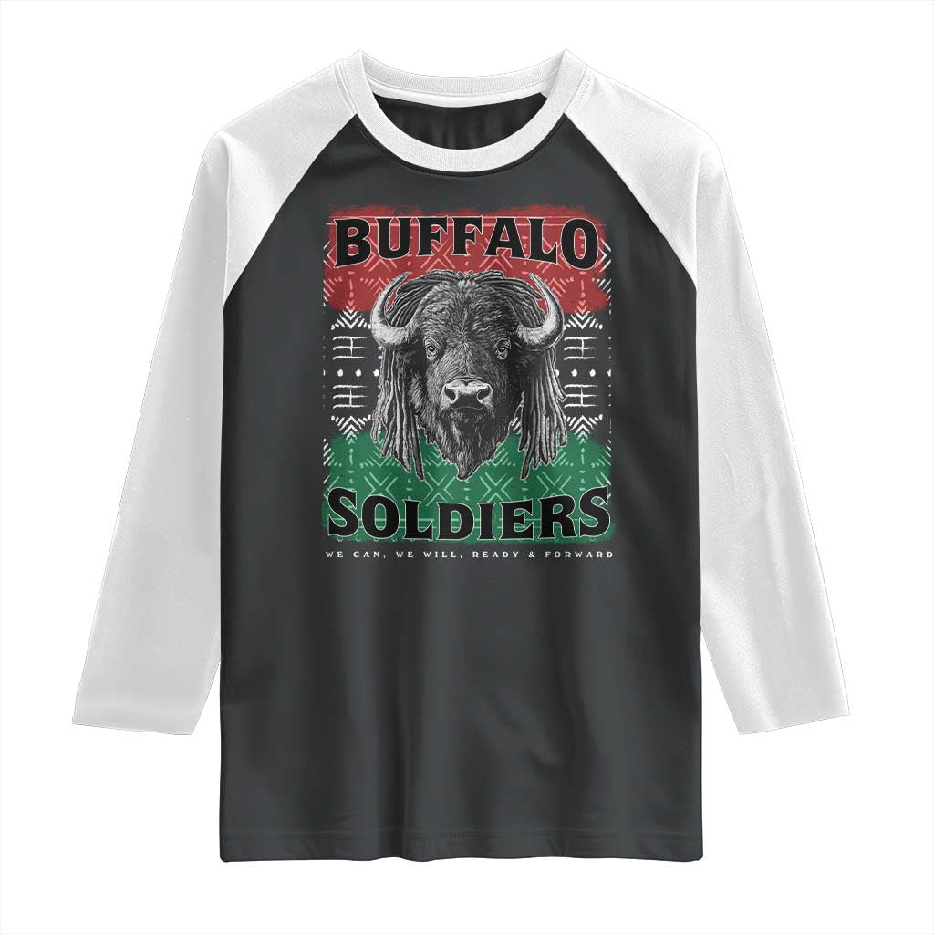 Buffalo Soldiers Raglan Shirt Retro African American Black History TS10 Black White Print Your Wear