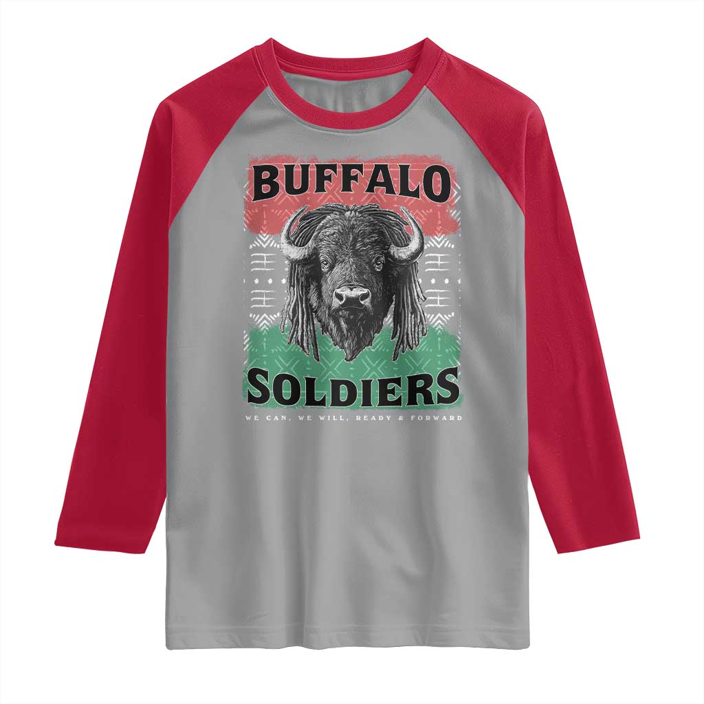 Buffalo Soldiers Raglan Shirt Retro African American Black History TS10 Sport Gray Red Print Your Wear
