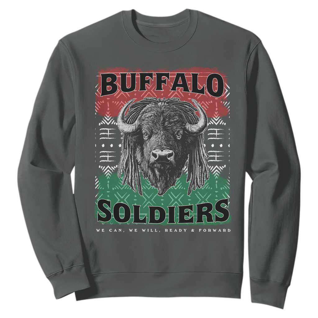 Buffalo Soldiers Sweatshirt Retro African American Black History TS10 Dark Heather Print Your Wear