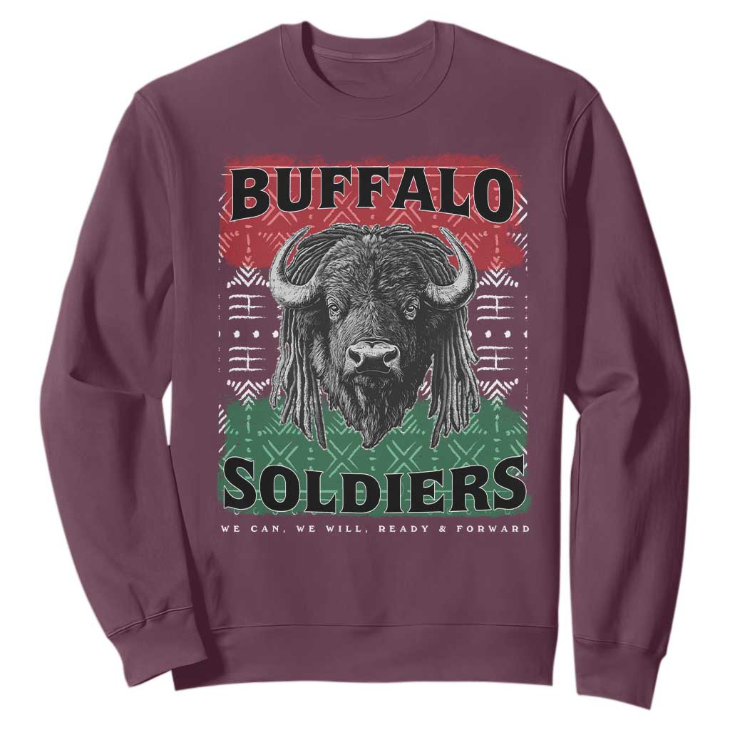 Buffalo Soldiers Sweatshirt Retro African American Black History TS10 Maroon Print Your Wear