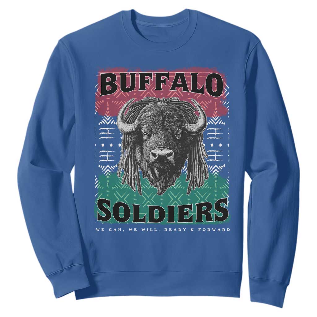 Buffalo Soldiers Sweatshirt Retro African American Black History TS10 Royal Blue Print Your Wear