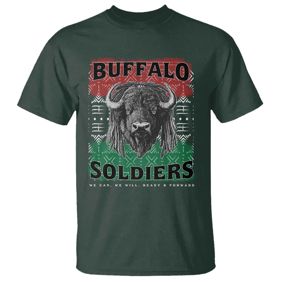 Buffalo Soldiers T Shirt Retro African American Black History TS10 Dark Forest Green Print Your Wear