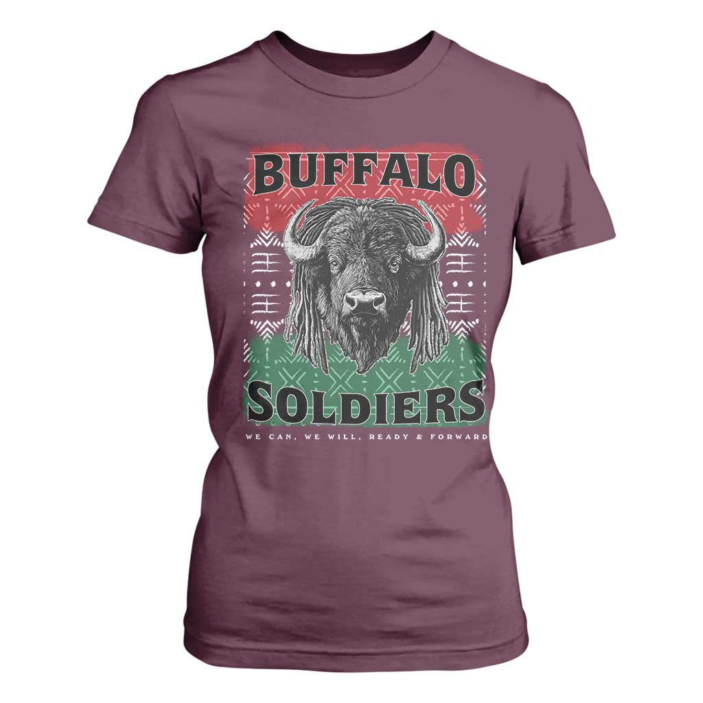 Buffalo Soldiers T Shirt For Women Retro African American Black History TS10 Maroon Print Your Wear